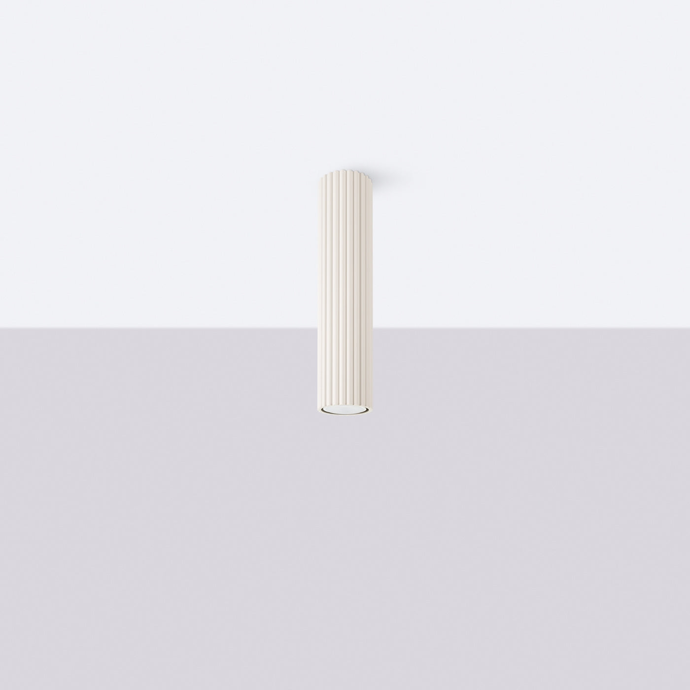 Deckenleuchte Karbon 30 Beige Aluminium Zylinder Modern Plafond