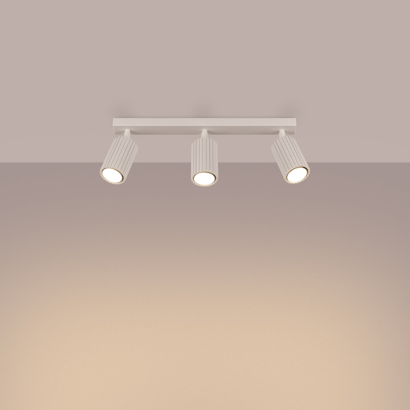 Plafondlamp Karbon 3L Beige Aluminium Modern Plafond