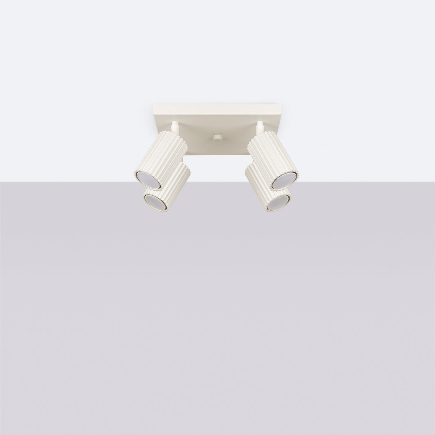 Deckenleuchte Karbon 4L Beige Aluminium Minimal Design Plafond