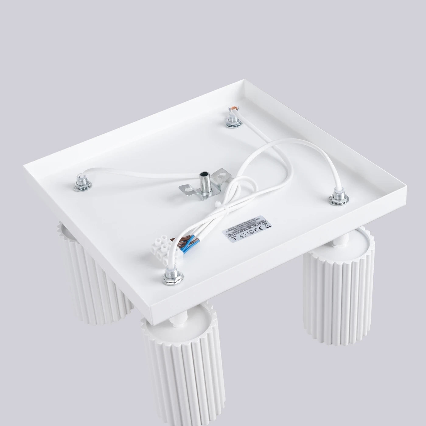 Deckenleuchte Karbon Vierflammig Weiß Aluminium GU10 Modern Minimalistisch