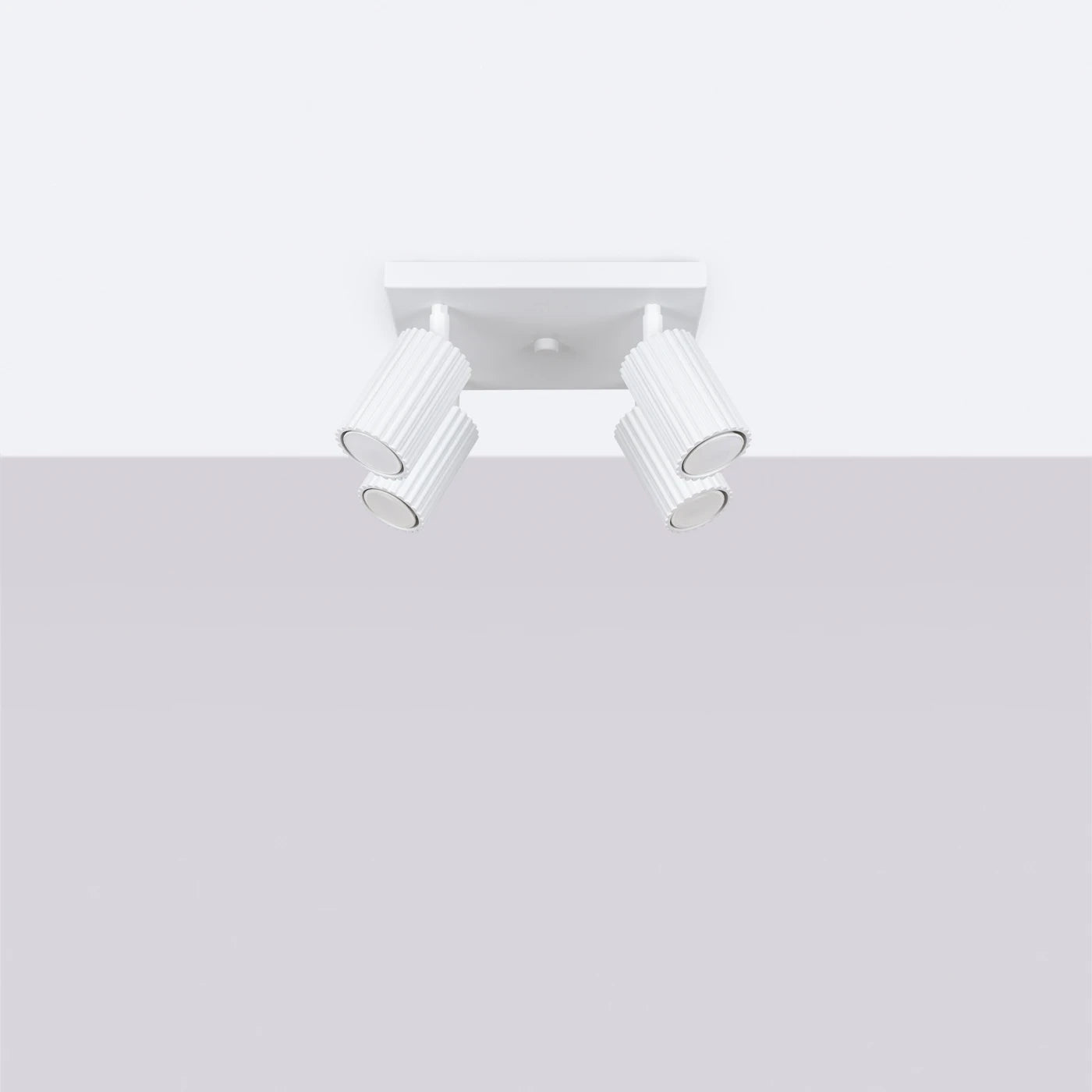 Deckenleuchte Karbon Vierflammig Weiß Aluminium GU10 Modern Minimalistisch