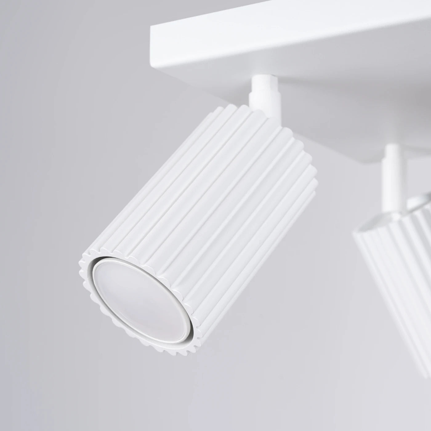 Deckenleuchte Karbon Vierflammig Weiß Aluminium GU10 Modern Minimalistisch