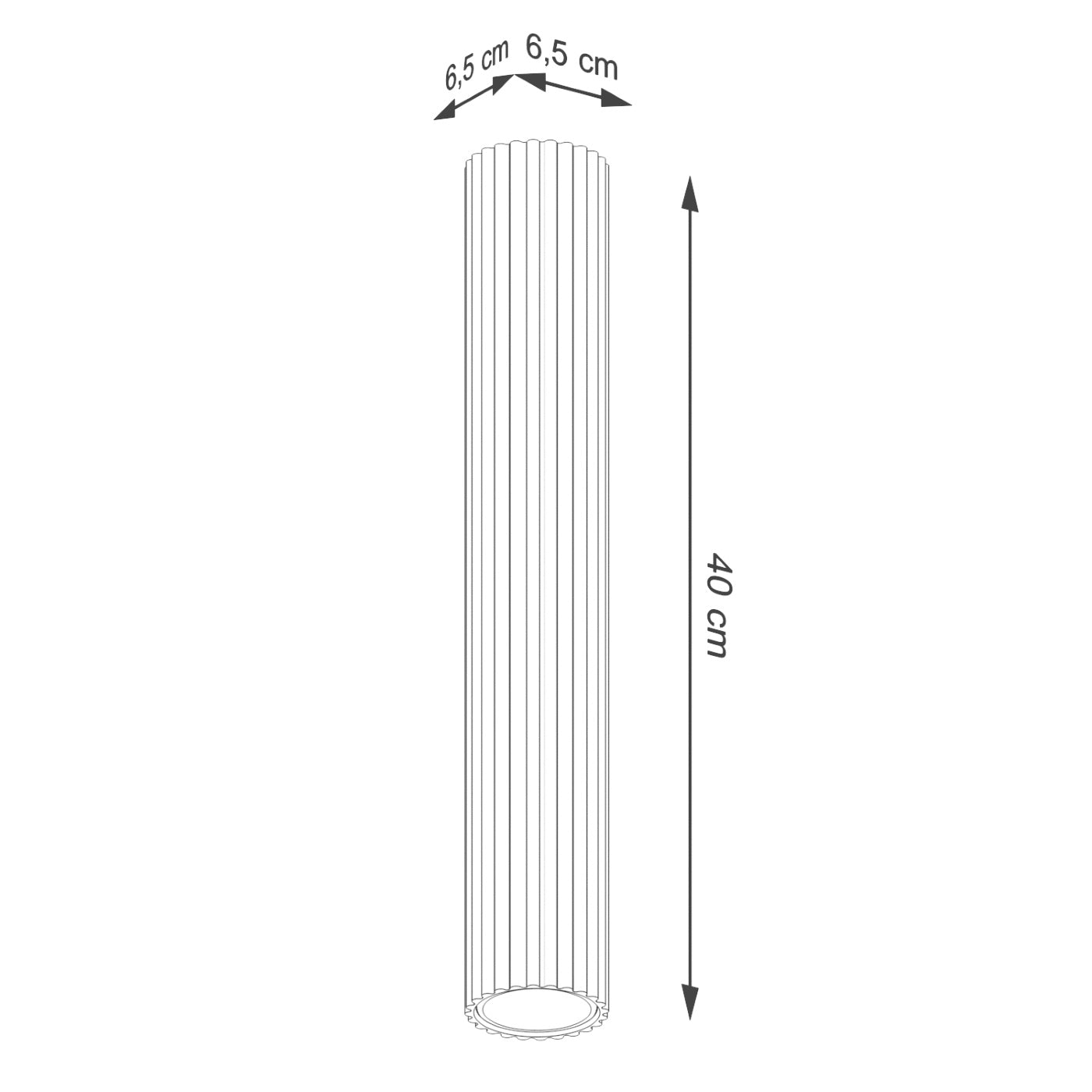 Plafond Deckenleuchte Karbon 40 Beige Aluminium Zylinder Modern
