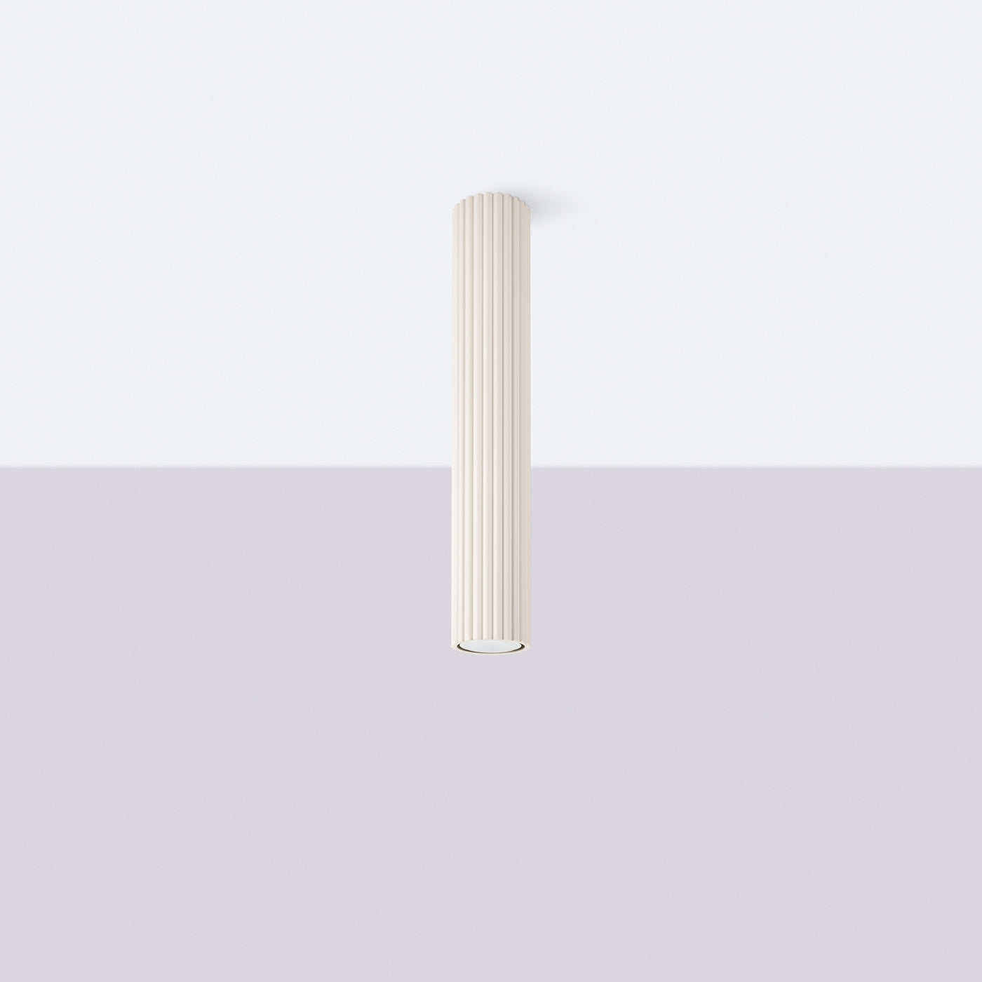 Plafond Deckenleuchte Karbon 40 Beige Aluminium Zylinder Modern