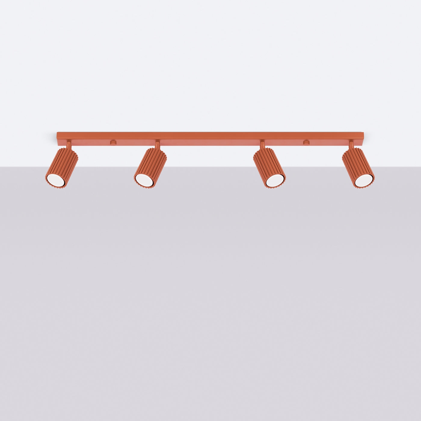 Plafond Deckenleuchte Karbon 4L Ockerrot Aluminium Linear Modern