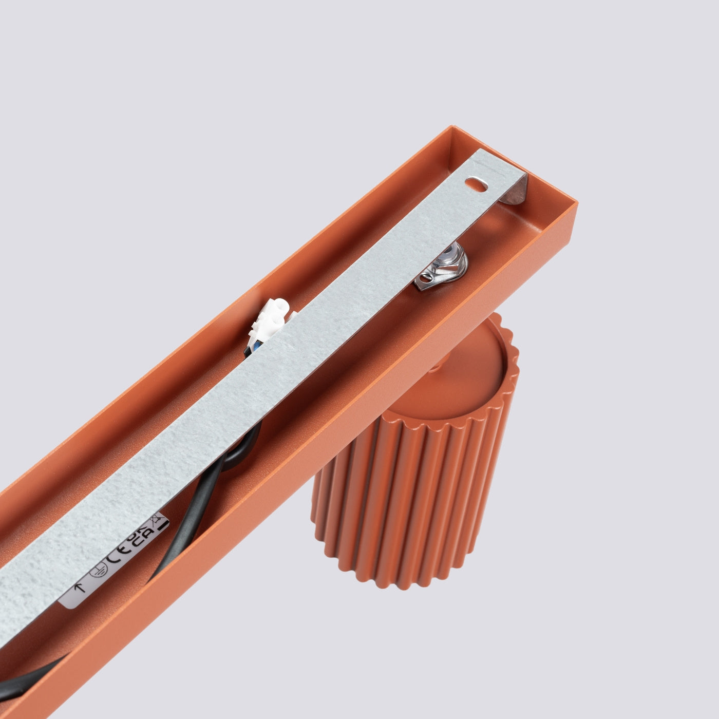 Plafond Deckenleuchte Karbon 4L Ockerrot Aluminium Linear Modern