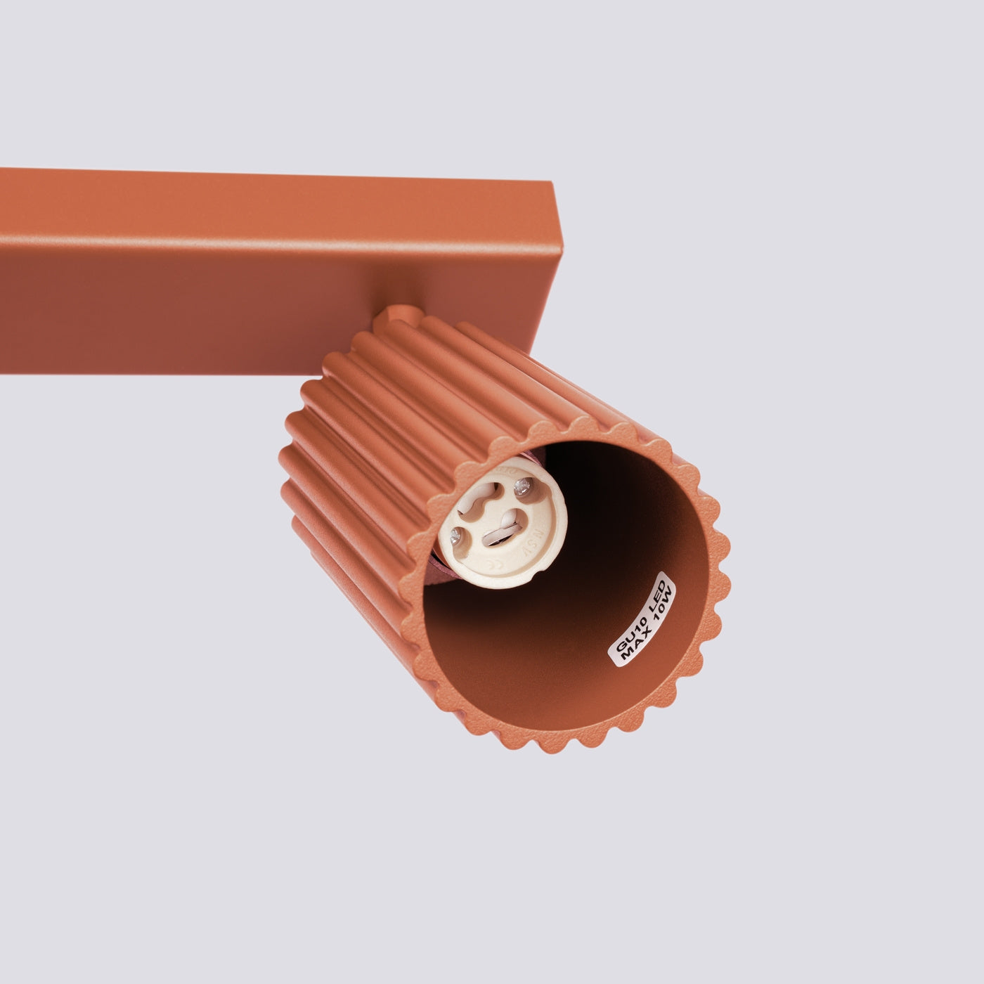 Plafond Deckenleuchte Karbon 4L Ockerrot Aluminium Linear Modern