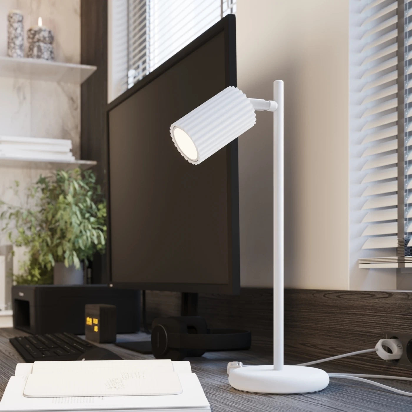 Deckenleuchte Karbon 4L Weiß Aluminium GU10 Leiste Modern Minimal