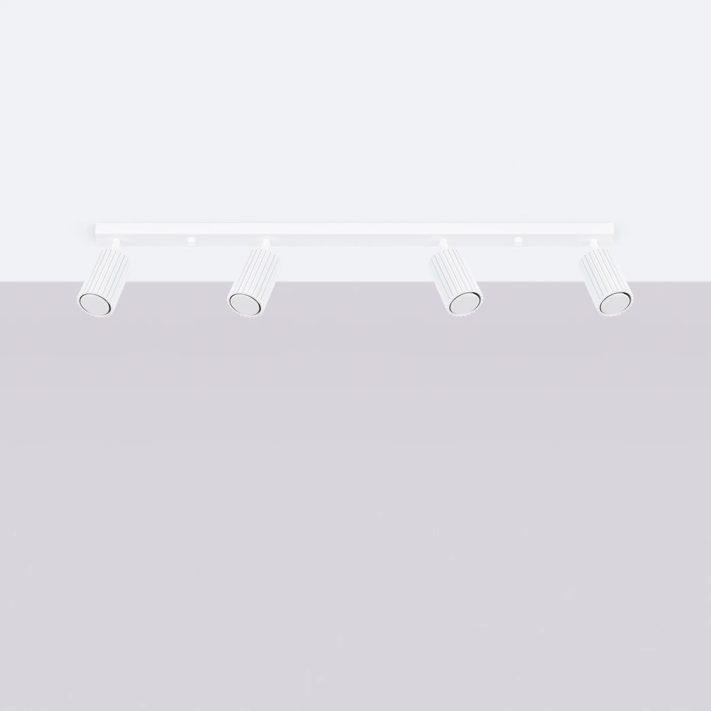 Deckenleuchte Karbon 4L Weiß Aluminium GU10 Leiste Modern Minimal