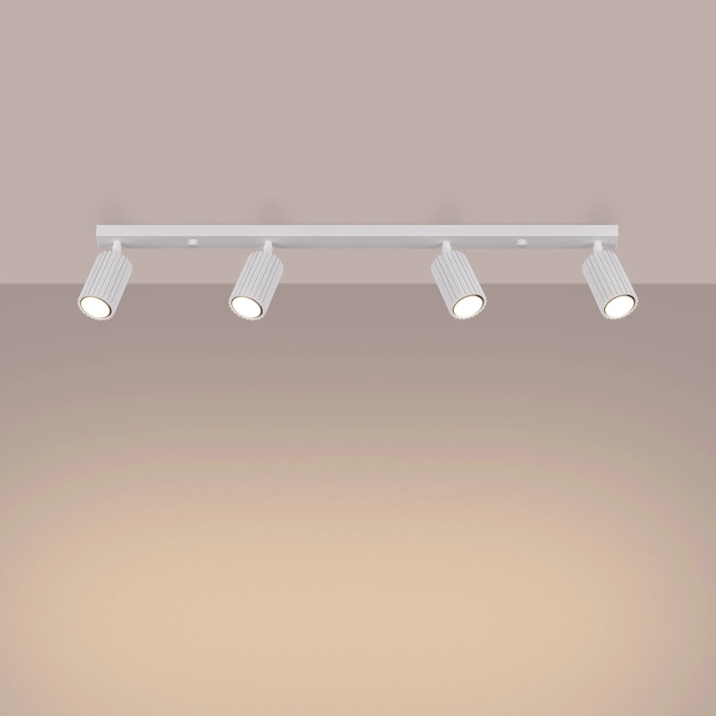 Deckenleuchte Karbon 4L Weiß Aluminium GU10 Leiste Modern Minimal