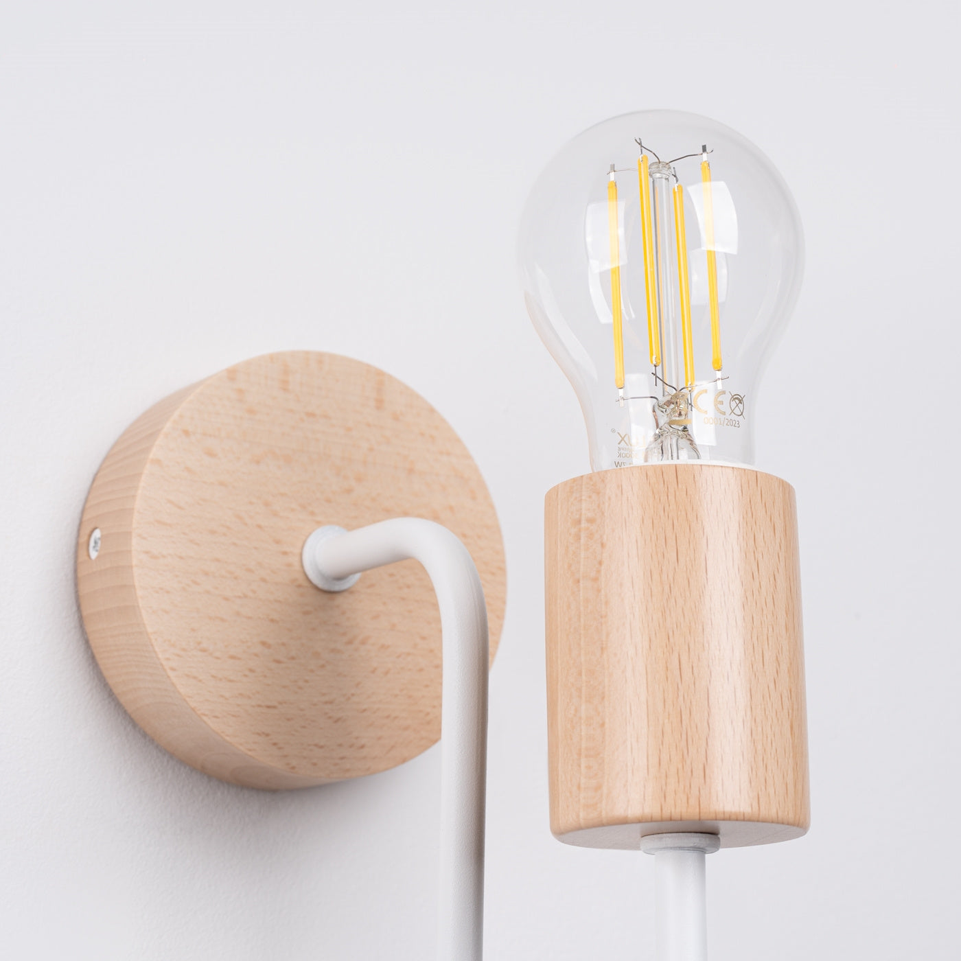 Wandlamp Timbo wit naturel hout Skandi Design