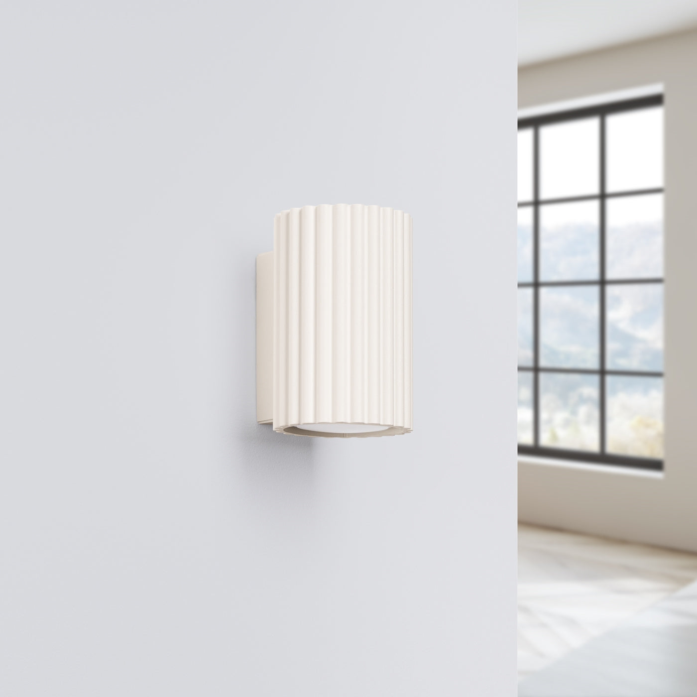 Wandleuchte Karbon 10 Beige Aluminium Kompakt Minimal