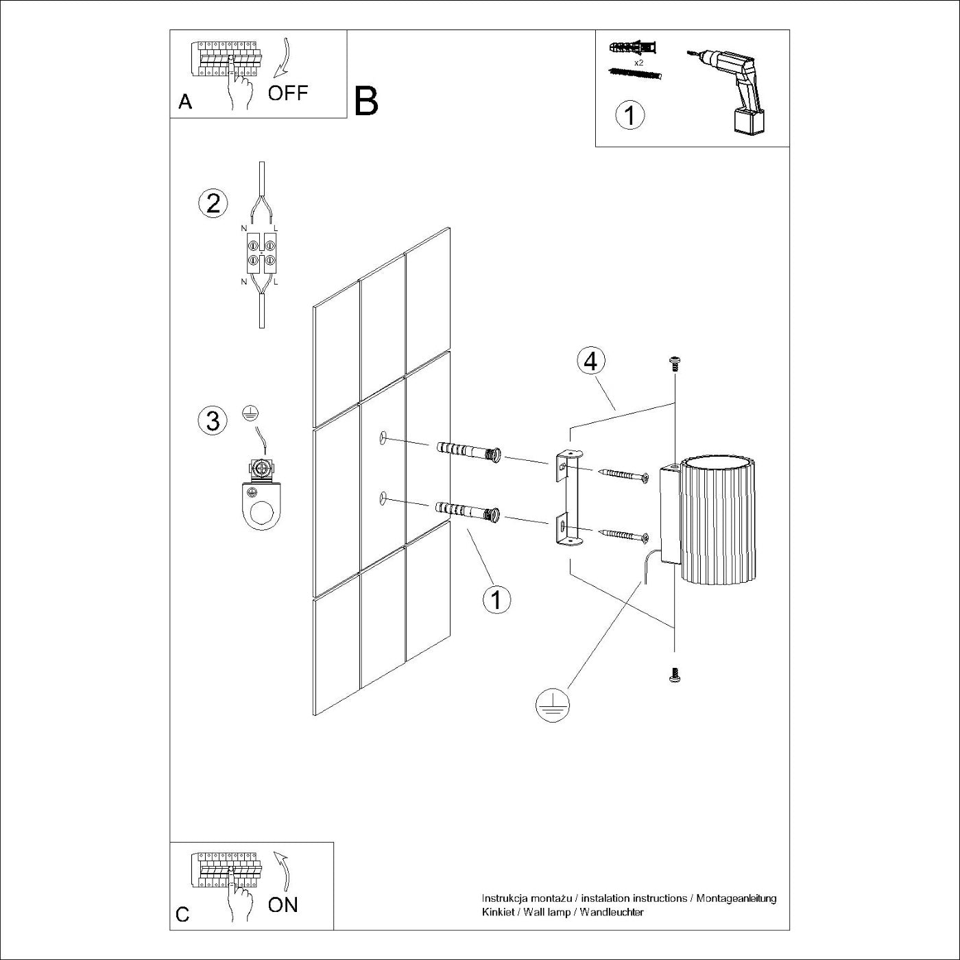 Karbon 10 Wandleuchte Olivgrün Aluminium Minimalistisch GU10