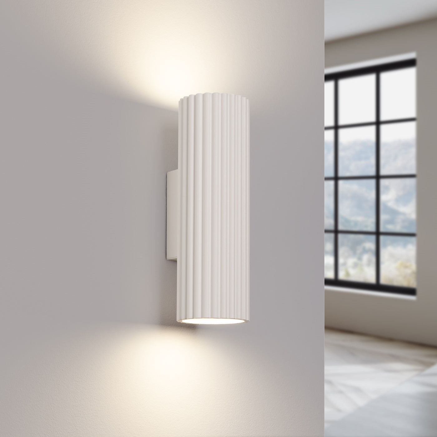Wandleuchte Karbon 20 Beige Aluminium Geriffelt Modern