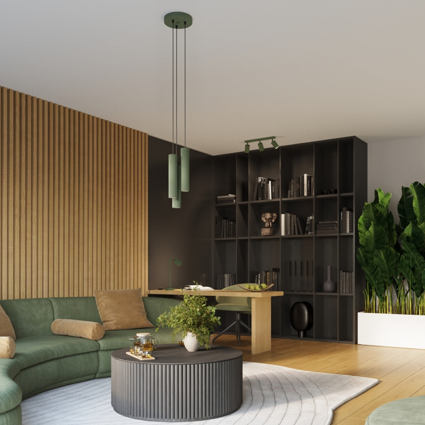 Karbon 20 Wandleuchte Olivgrün Aluminium Minimalistisch GU10