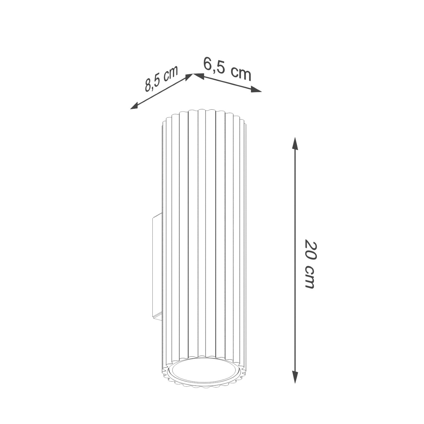 Wandleuchte Karbon 20 Weiß Aluminium Minimal Design