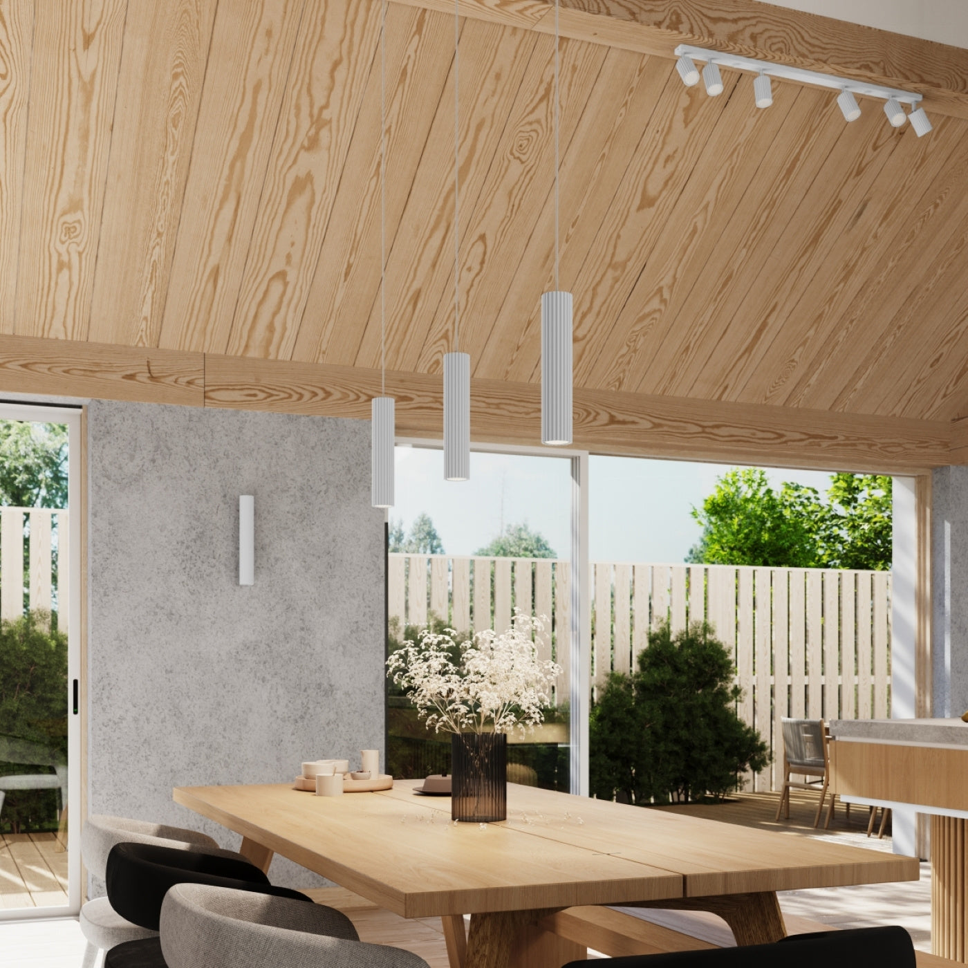 Wandleuchte Karbon 20 Weiß Aluminium Minimal Design