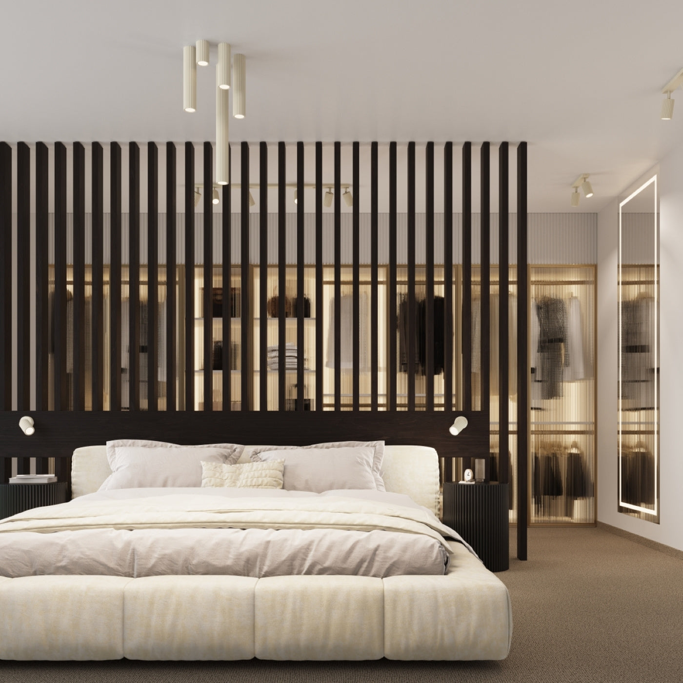 Wandleuchte Karbon Beige Aluminium Kompakt Modern