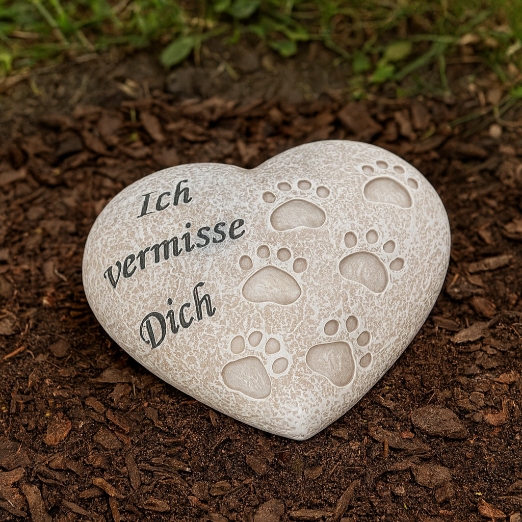 Grave vase We miss you in heart shape made of polyresin