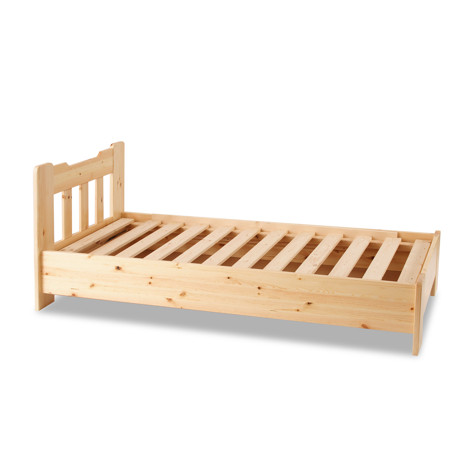 Leo Kieferbett Bettkasten mit Seitenöffnung | Massivholz | Einzelbett | 100% Bio-Bett inkl. Lattenrost