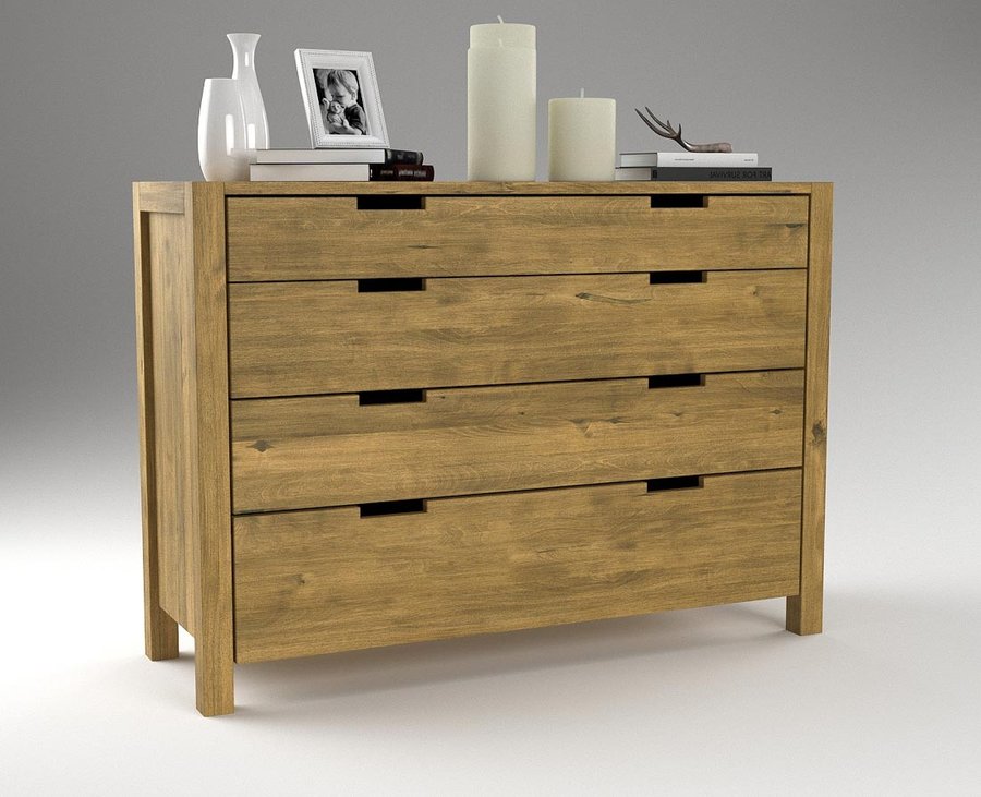 AURA Massivholz Schubladen Kommode