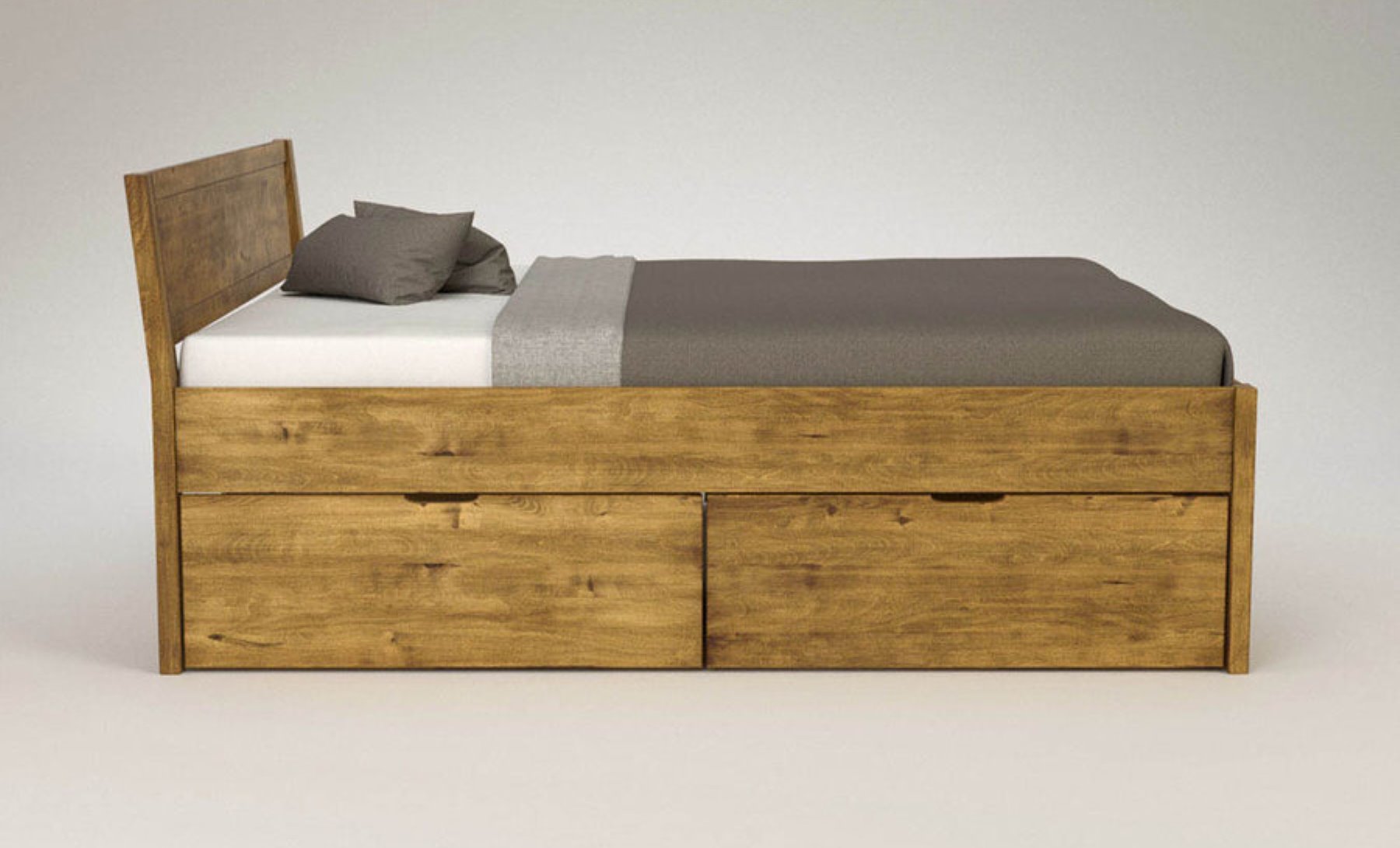 PENDENZA-VERSO Massivholzbett mit 4 x Bettschubladen