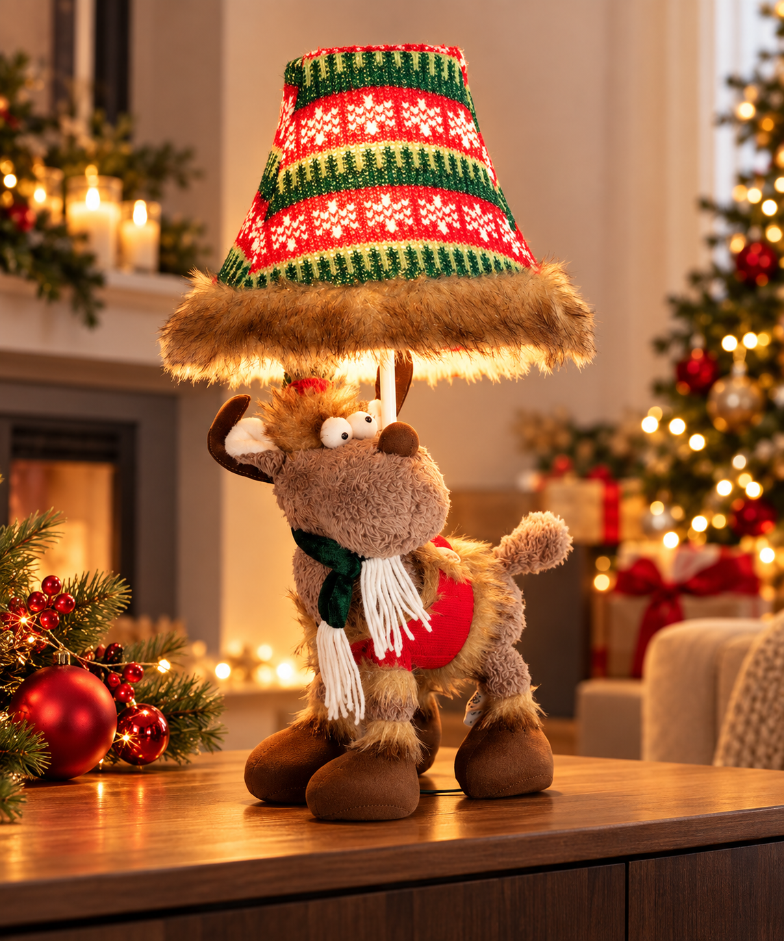 Tischlampe Rudi Rentier Weihnachtsleuchte 51 cm