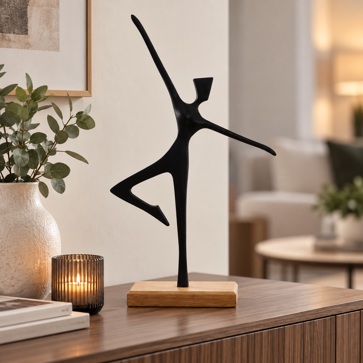 Dansimpuls – dynamisch beeld in zwart, hoogte 45,5 cm