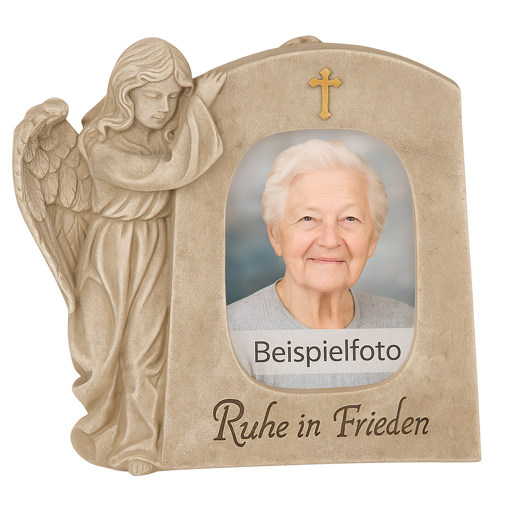 Gedenkrahmen Elenya Engel Ruhe in Frieden grau 21cm für Foto