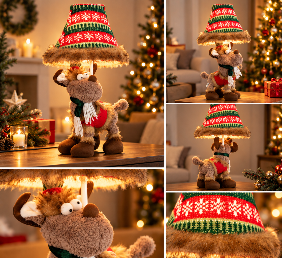 Tischlampe Rudi Rentier Weihnachtsleuchte 51 cm