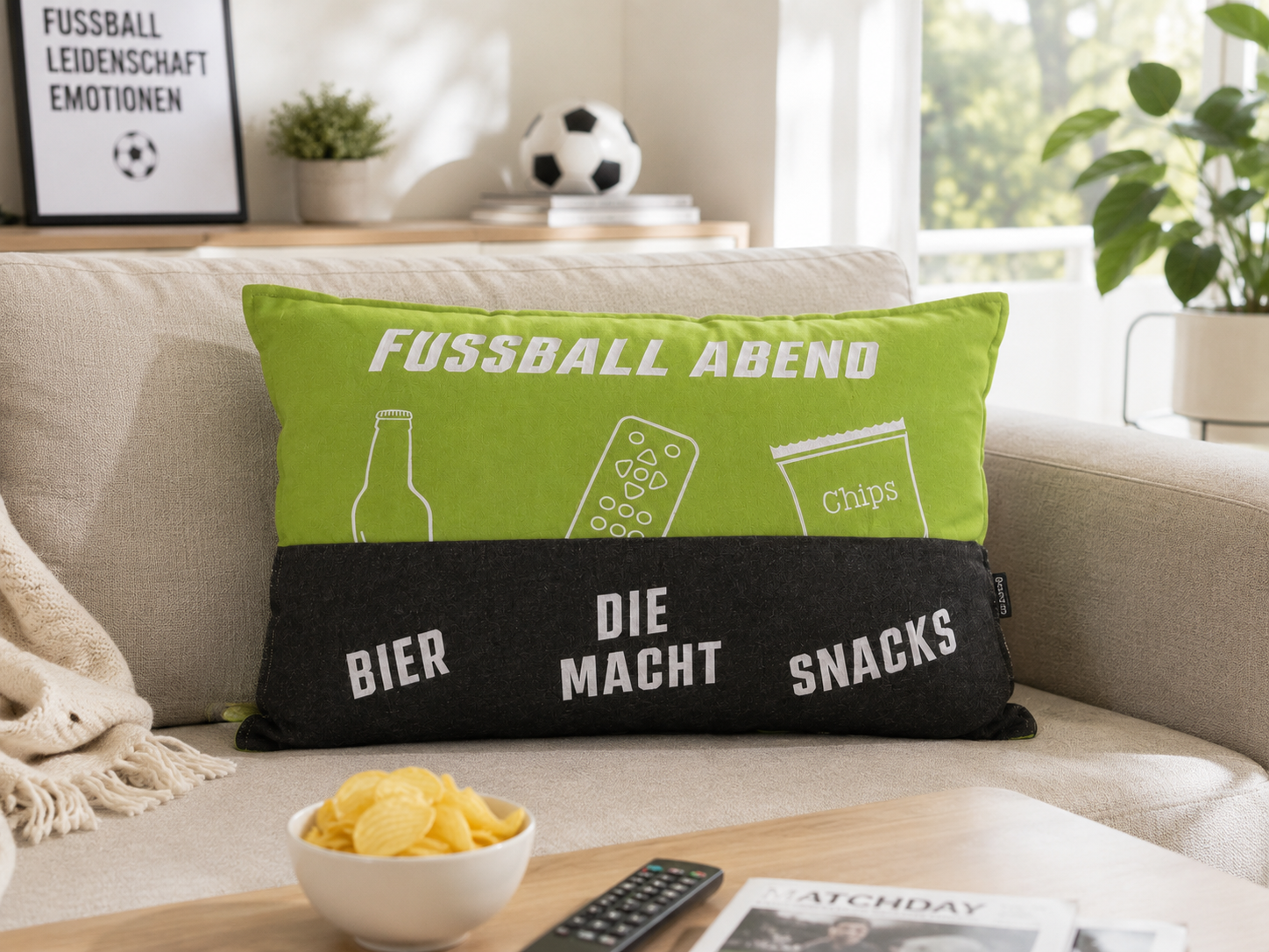 Fußball Kissen Matchday Lounge rechteckig grün WM 2026
