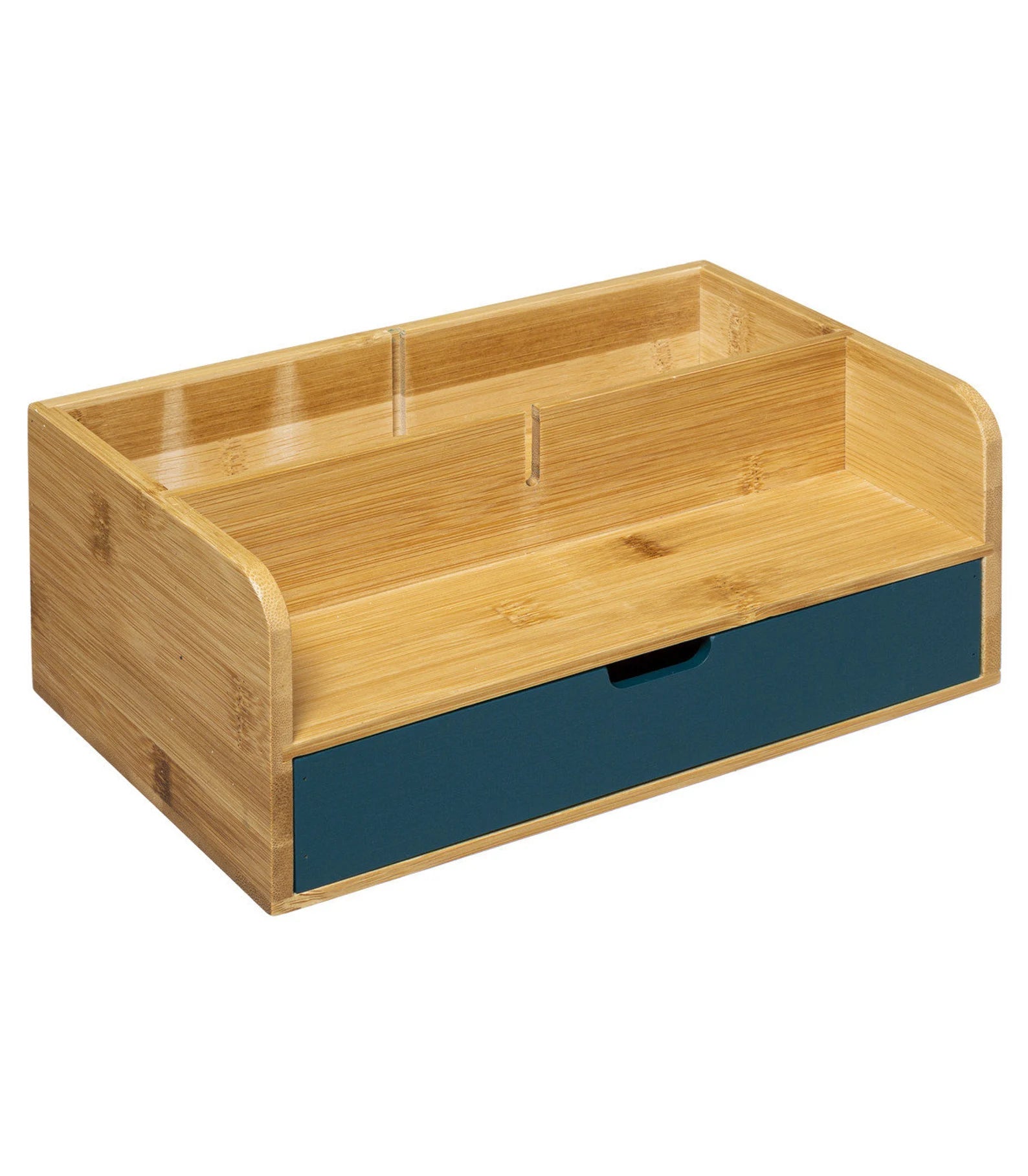 Mex Schreibtisch Büro Organizer 1 Schublade Schubladenbox aus 100% Bambus Holz In verschiedenen Farben