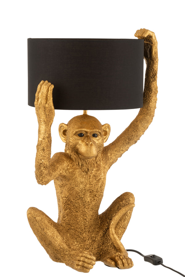 Tischlampe AFFE Poly in Goldfarben Nachttischlampe Höhe 58cm