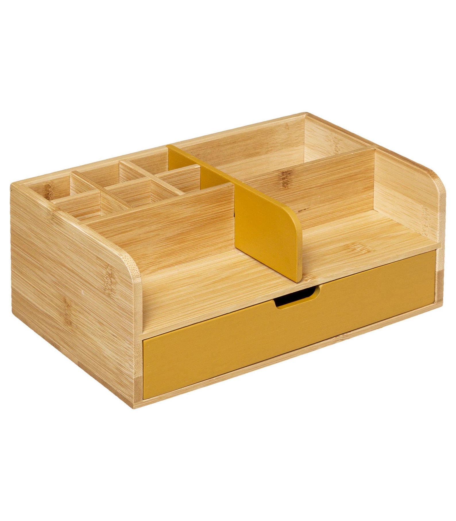 Mex Schreibtisch Büro Organizer 1 Schublade Schubladenbox aus 100% Bambus Holz In verschiedenen Farben