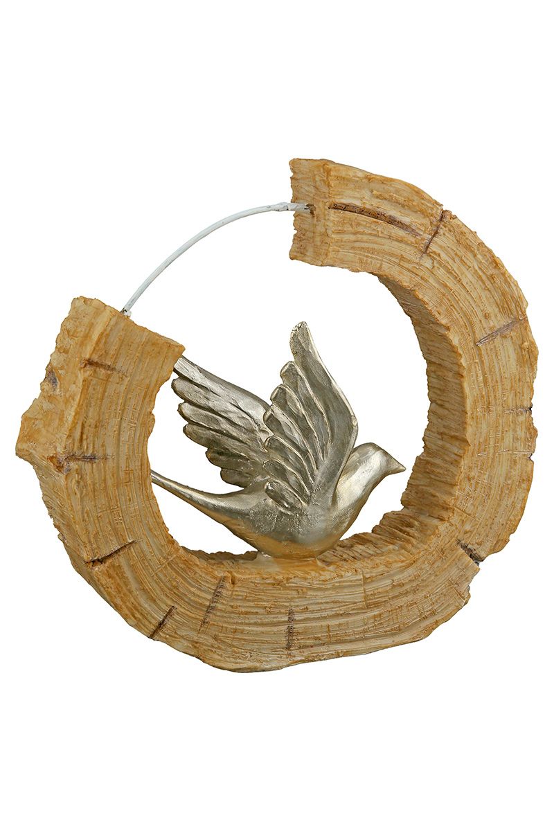 2tlg. Skulptur Vogel silberfarben Höhe 18cm