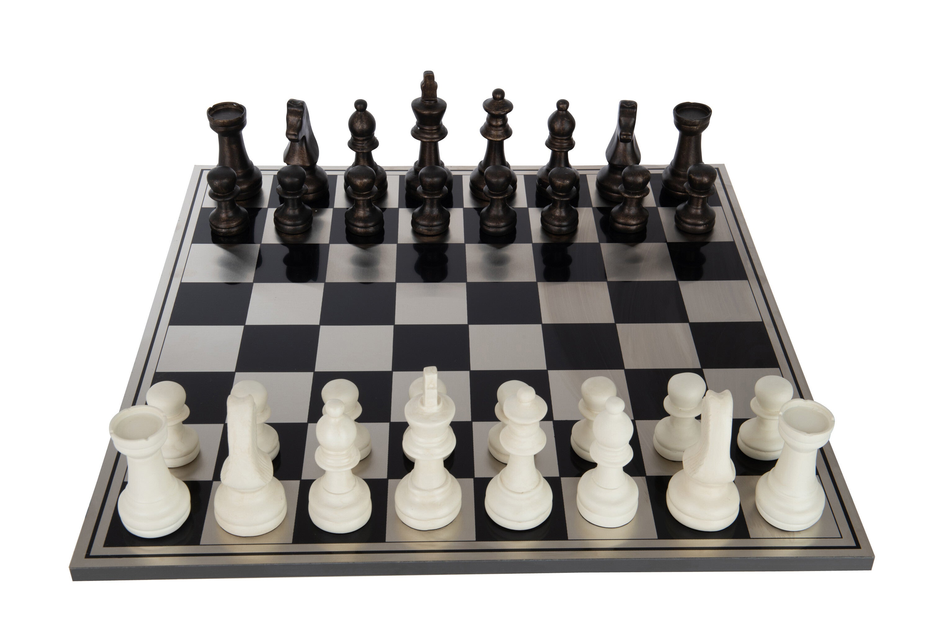 Schach Set Poly Mix Edel Luxus Qualität - Handgefertigtes Meisterwerk für Schachliebhaber