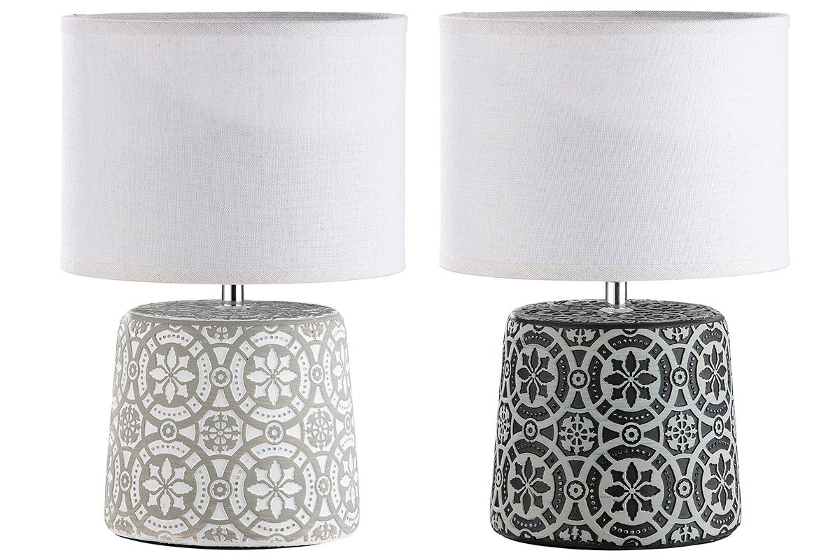 2-er Set Zement Lampe Mandala Höhe 36cm Handmade