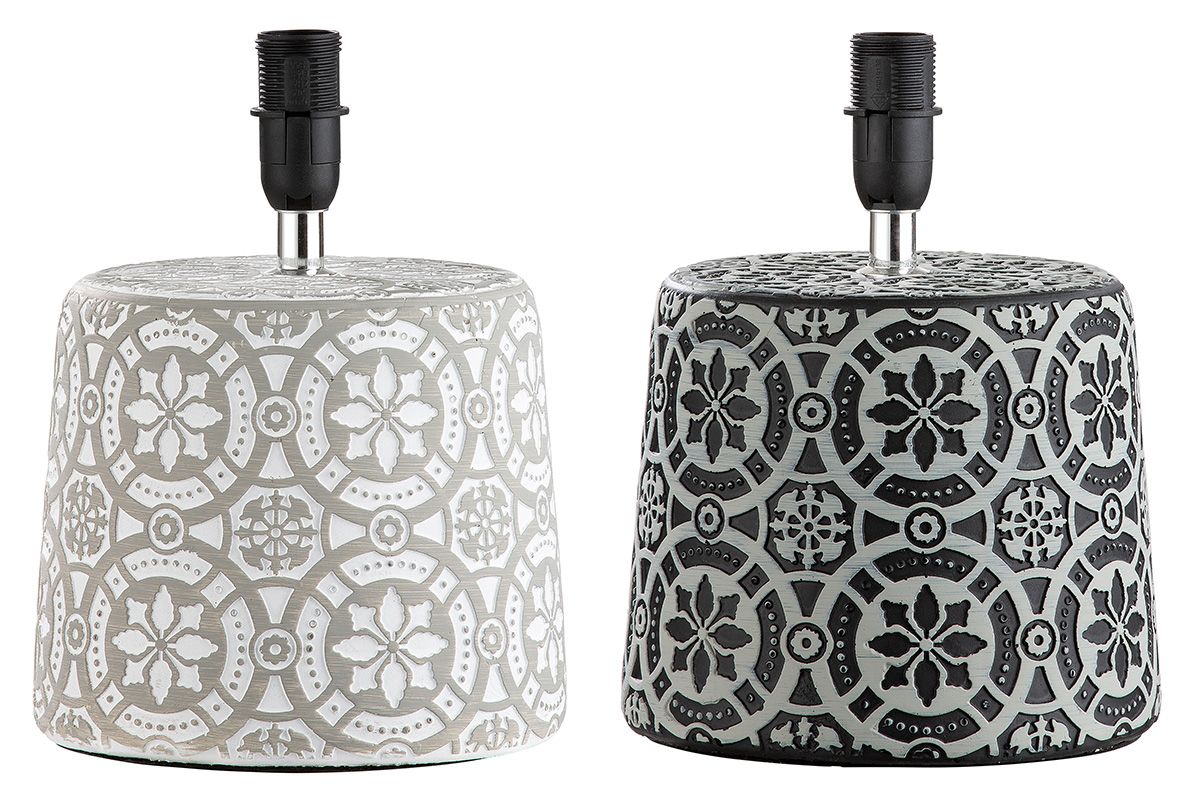 2-er Set Zement Lampe Mandala Höhe 36cm Handmade