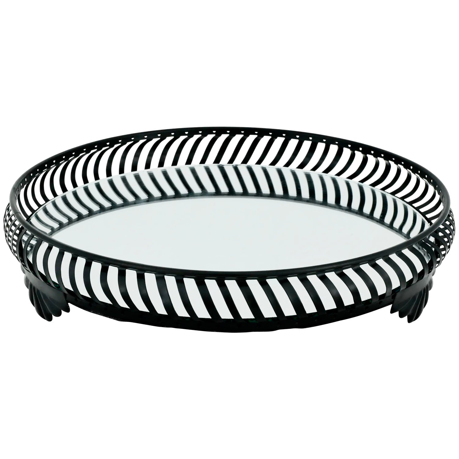 Dekotablett Spiegel Tablett Silber oder Schwarz Metall Landhaus Vintage