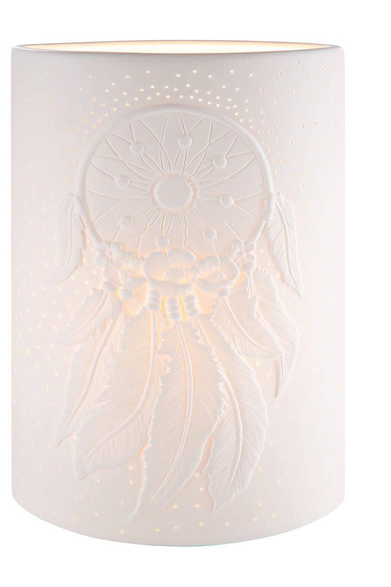 Porzellan Lampe Traumfänger Höhe 28cm