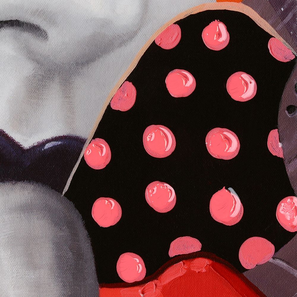 Bild Street Art Lady mit Lolly bunt 70x100cm