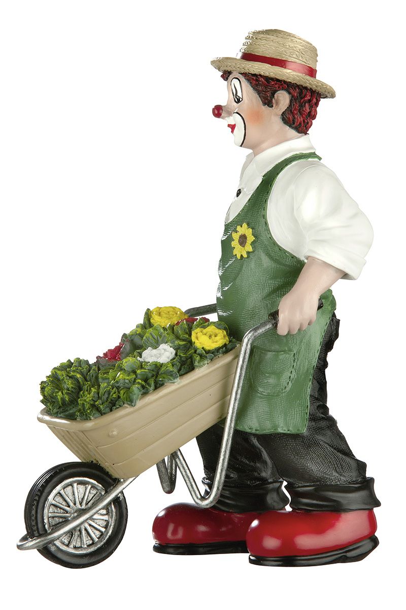 Clown Gartenglück - Handgefertigte Sammlerfigur für Garten- und Clown Liebhaber