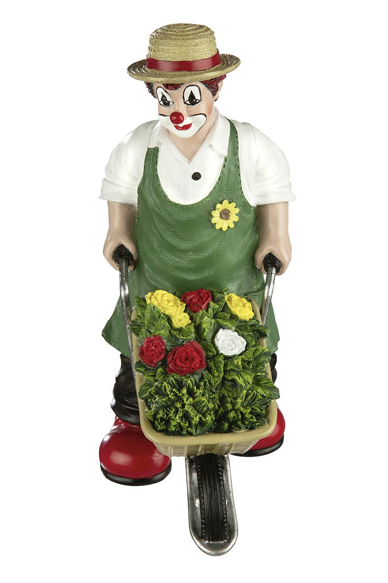 Clown Gartenglück - Handgefertigte Sammlerfigur für Garten- und Clown Liebhaber