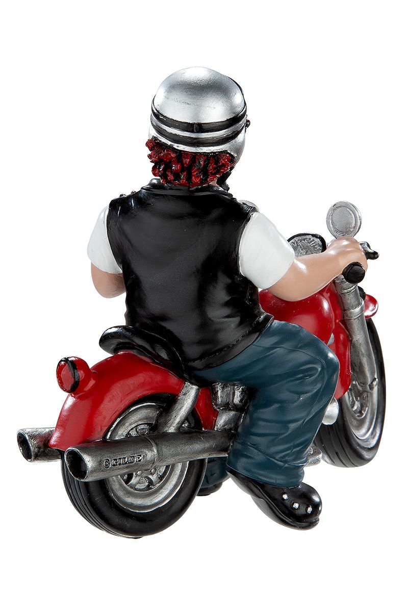 Der Heavy Biker - Handbemalte Clown Deko Figur auf einem Motorrad
