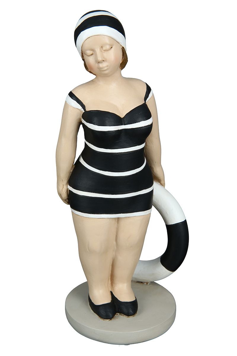 4tlg Maritime Strandschönheiten, 20,5cm Kunstharz Figuren auf Base