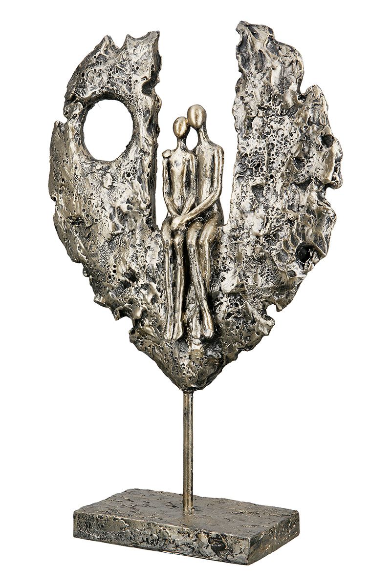 Dekofigur Herzklang Paar Im Herz Gold 34cm Romantische Skulptur