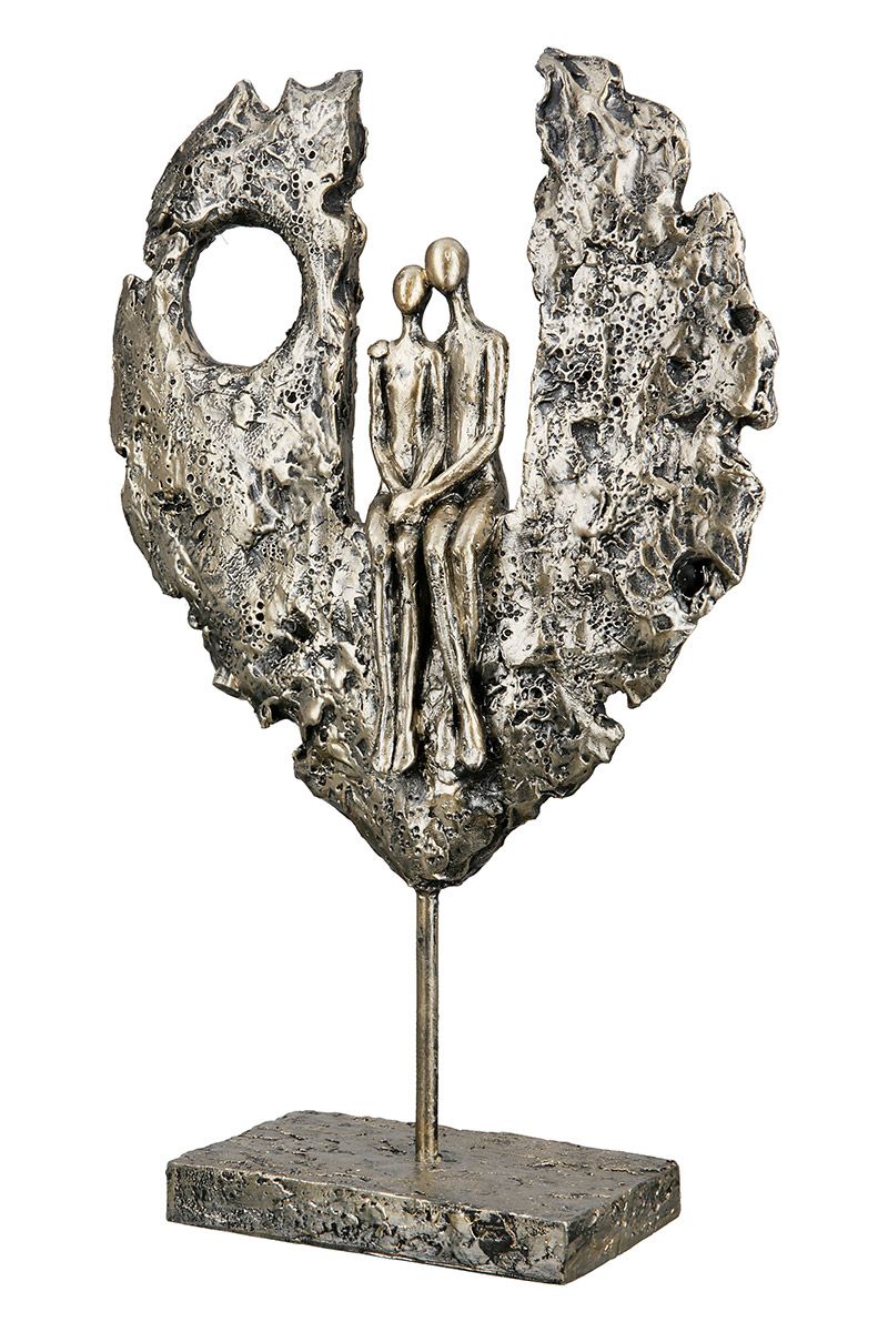 Dekofigur Herzklang Paar Im Herz Gold 34cm Romantische Skulptur
