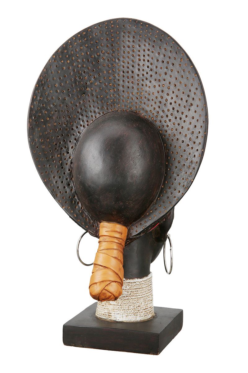 Frauenbüste Anouk Afro Skulptur Kunstharz Deko 34 cm