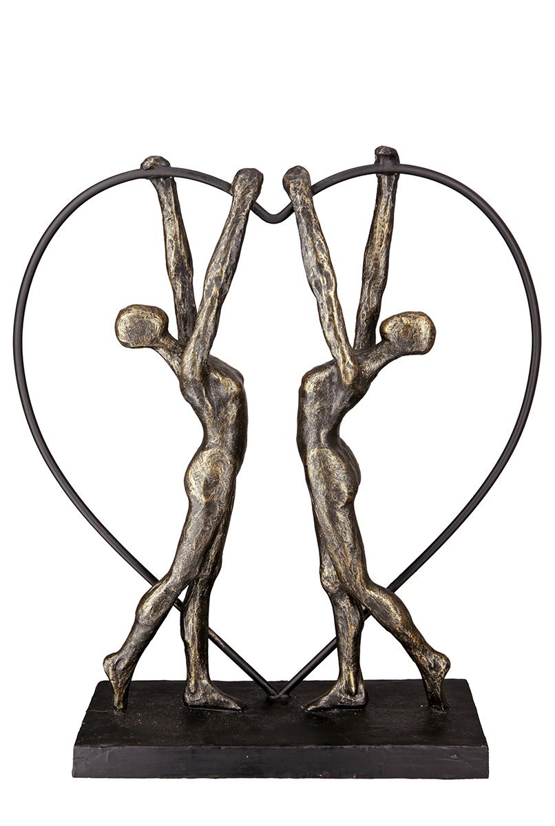 Poly Skulptur 'two women' mit Spruchanhänger Handgefertigte Dekoration für Romantiker und Verliebte