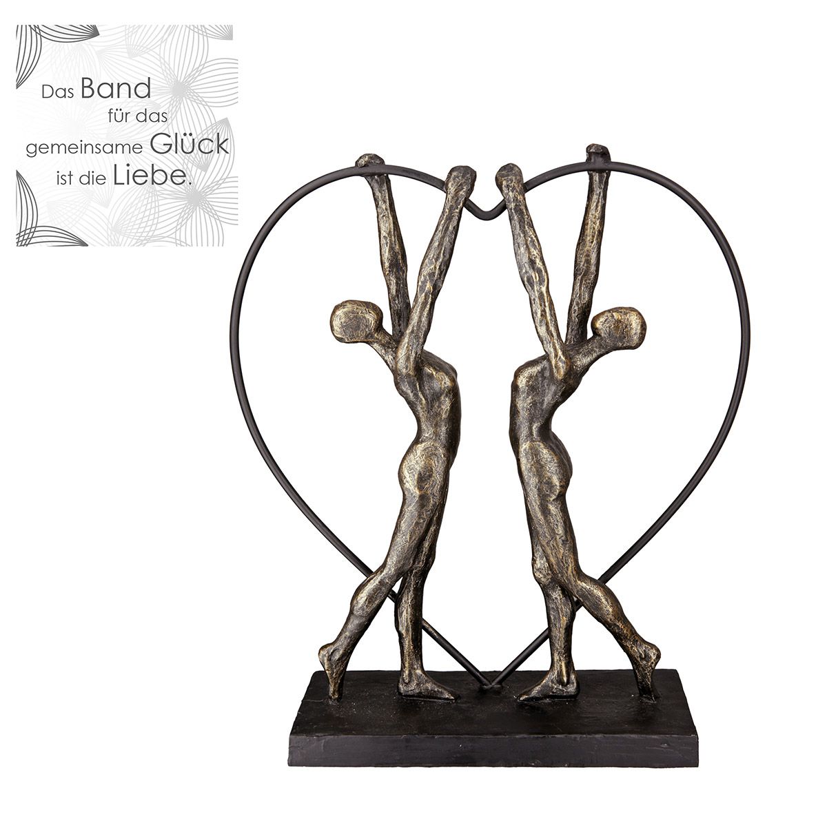 Poly Skulptur 'two women' mit Spruchanhänger Handgefertigte Dekoration für Romantiker und Verliebte